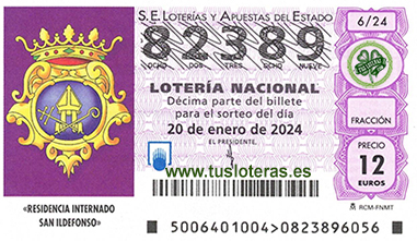 Comprar online decimo san ildefonso loteria nacional 2024